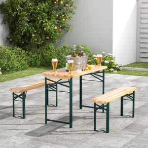 Garden Folding Beer Table and Benches Set