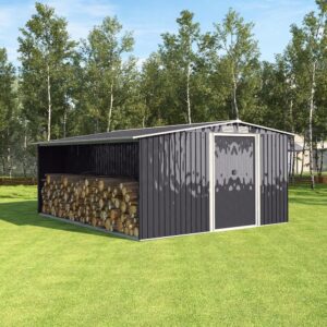 10.8 ft H Steel Garden Storage Bike Shed with Gable Roof Top Air Circulation Design