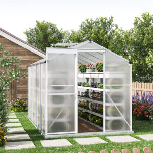 6' x 6' ft Silver Framed Garden Greenhouse with Vent Rust Resistant