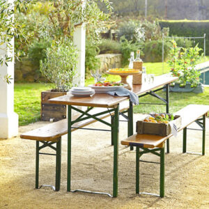 76 cm H Garden Folding Beer Table and Benches Set