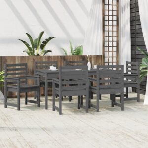 Carson Solid Wood Pine 7 Piece Garden Dining Set In Grey