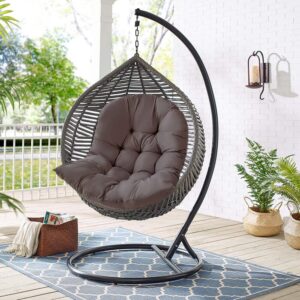 Thick Hanging Egg Swing Chair Cushion Black/Dark Grey/Light Grey