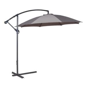 Athine 300cm Round Cantilever Parasol In Dark Grey