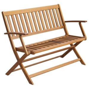 Eliza Wooden Garden Seating Bench In Natural