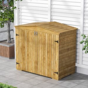 Outdoor Spruce Wood Garden Tool Equipment Storage Shed