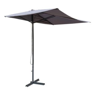 Peebles Fabric Half Parasol With Powder Coat Steel Frame