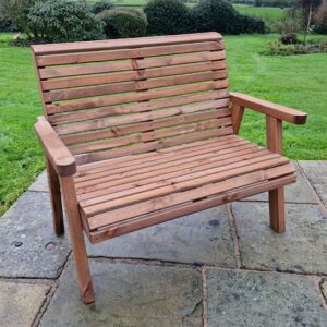 Vail Timber Garden 2 Seater Bench In Brown