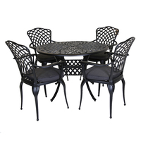 Cast Aluminium Table and Chairs Set - 4-Seater