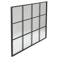 Large Industrial Window Mirror - Black