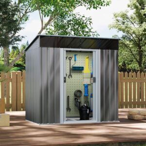 6×3 ft Galvanized Steel Acrylic Garden Storage Shed