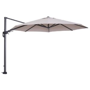 Hawo Large Polyester Garden Round Parasol In Sand