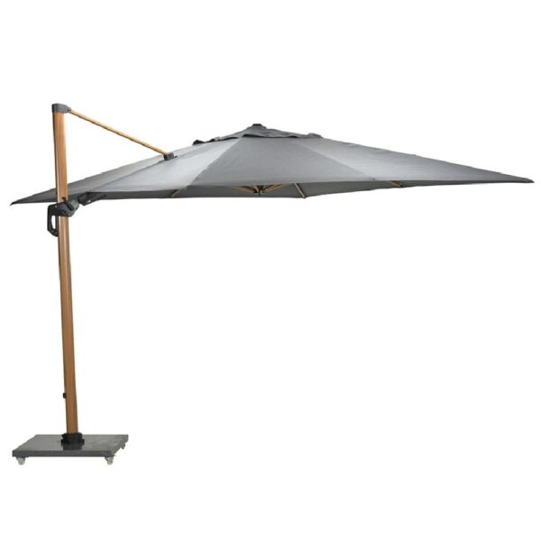 Hawo Polyester Garden Deluxe Parasol In Dark Grey And Oak