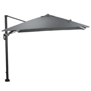 Hawo Polyester Garden Lumen Parasol In Dark Grey With LED