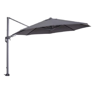 Hawo Polyester Garden Round Parasol In Dark Grey