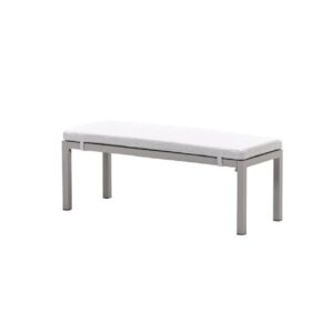 Marietta Aluminium Garden Seating Bench With Cushion In Taupe