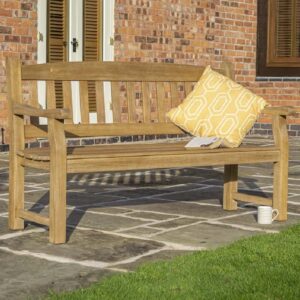 Taplow Wooden Garden 3 Seater Bench In Natural