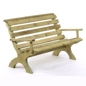 Lars Wooden Garden Bench With Arms In Treated Pine