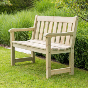 Pelham Small Wooden Garden Seating Bench In Ash Grey