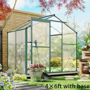 4×6 ft/ 6×6 ft/ 8×6 ft/ 10×6 ft Garden Greenhouse Green Framed with Vent