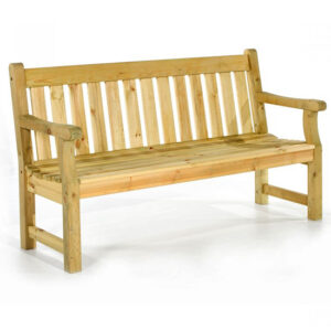 Darko Medium Wooden Garden Seating Bench In Green Natural