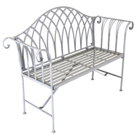 Grey Decorative Rustic Metal Garden Bench