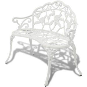 Zavino Outdoor Aluminium Seating Bench in White